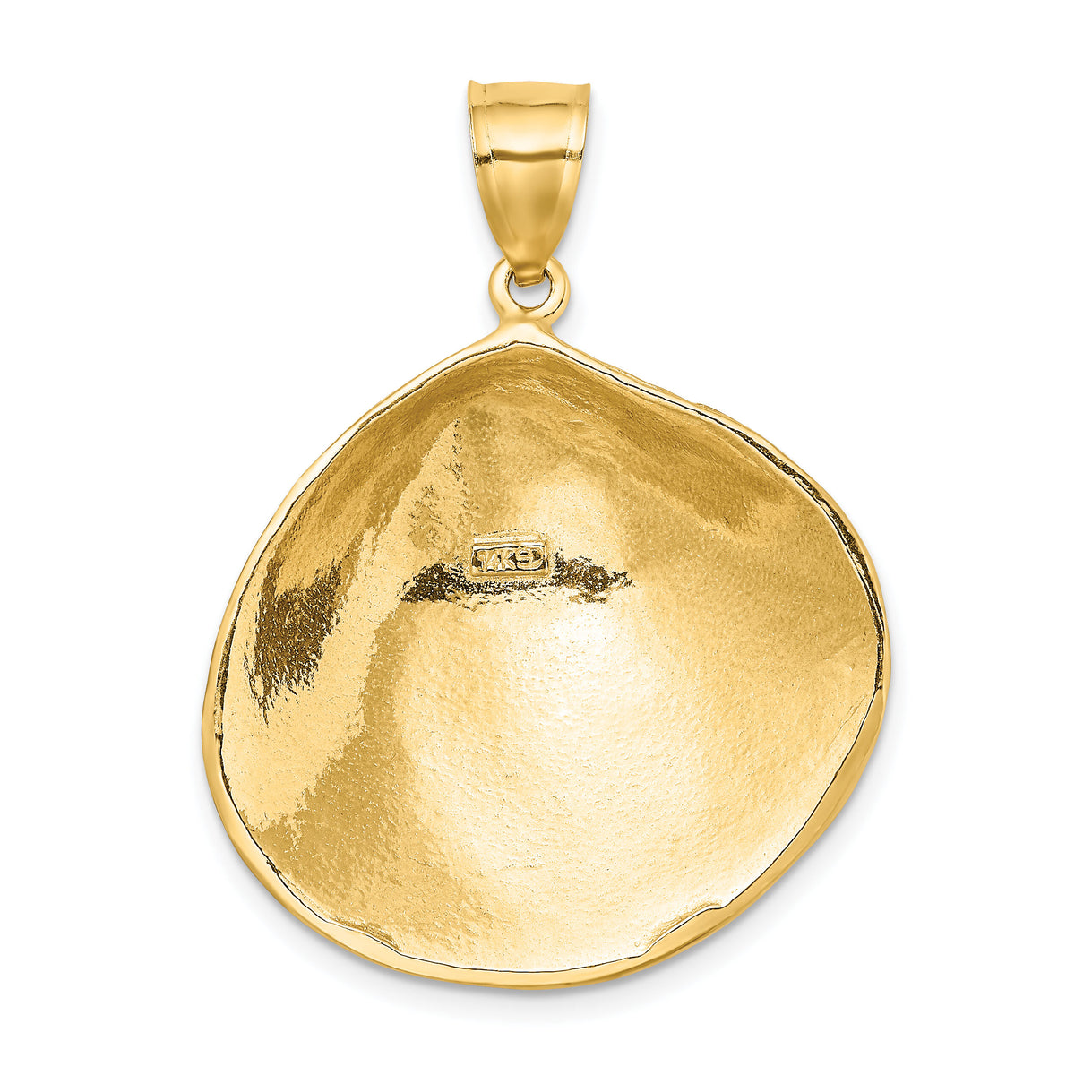 14K Textured Clam Shell Charm-K7529