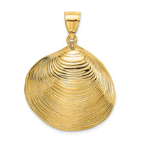14K Textured Clam Shell Charm-K7529