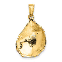 14K Textured and Polished Oyster Shell Charm-K7532