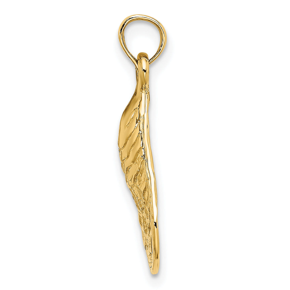 14K Textured and Polished Oyster Shell Charm-K7533