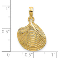 14K Textured Clam Shell Charm-K7534
