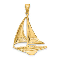 14K Polished Sailboat Charm-K7536