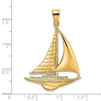 14K Polished Sailboat Charm-K7536