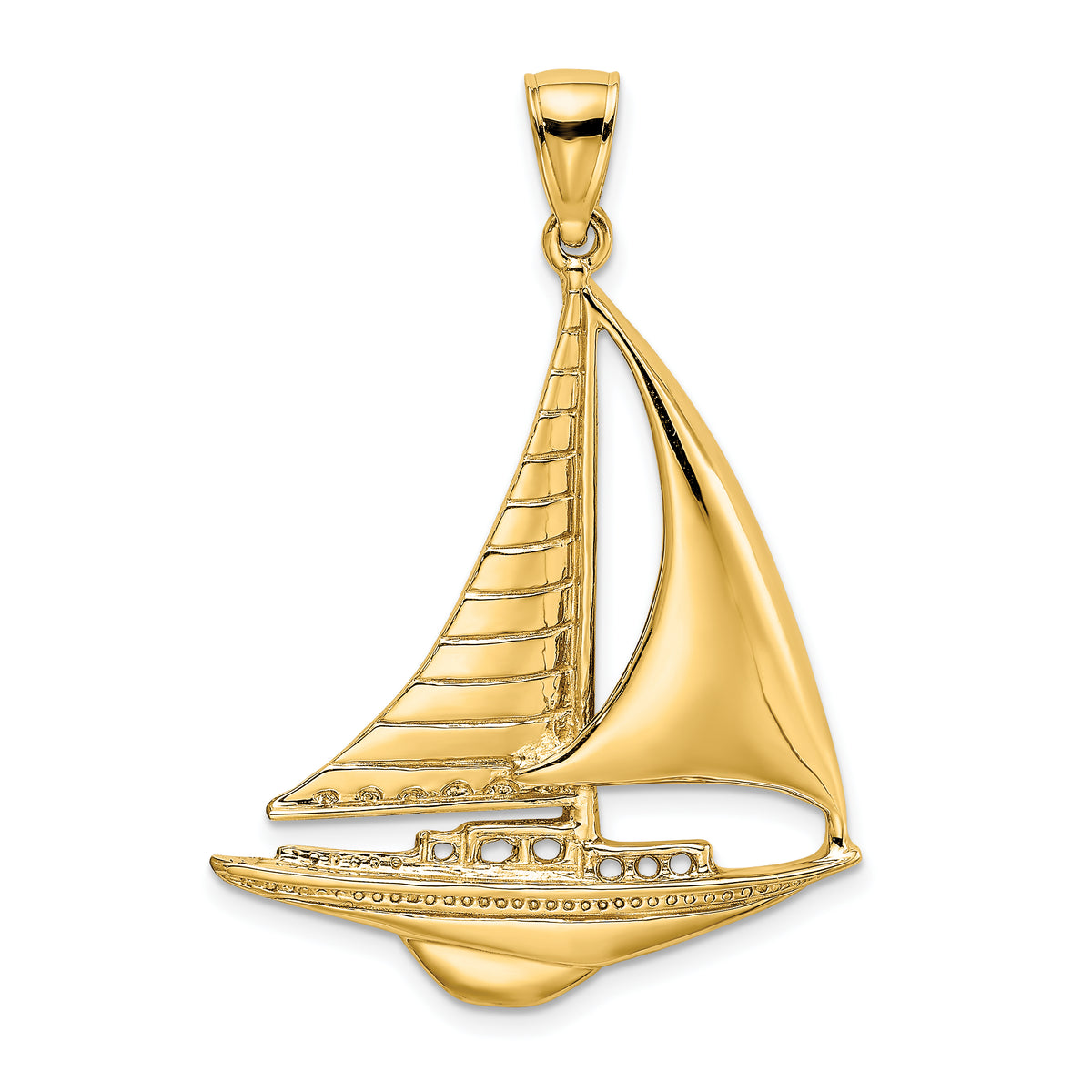 14K Polished Sailboat Charm-K7536