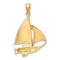 14K Polished Sailboat Charm-K7539