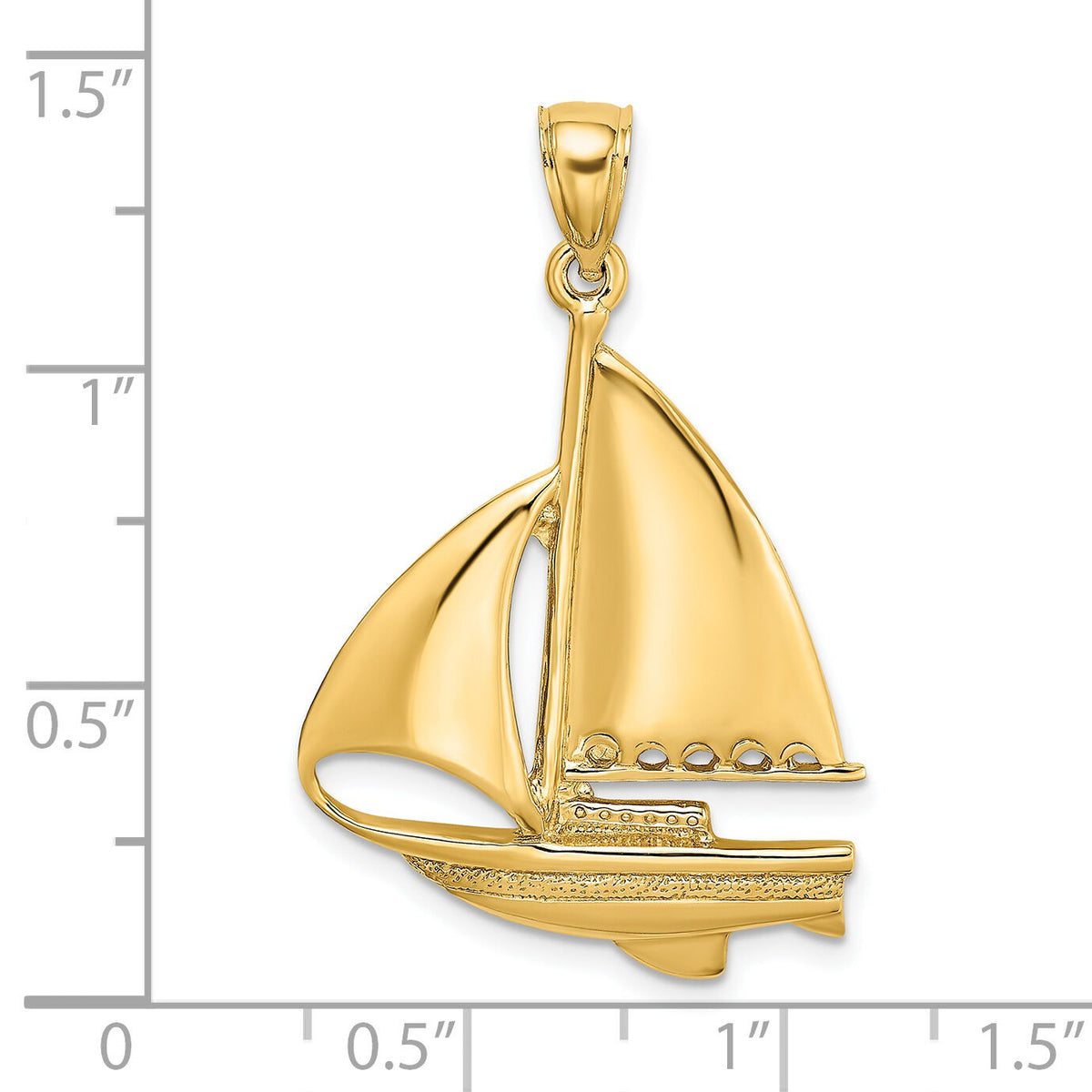 14K Polished Sailboat Charm-K7539