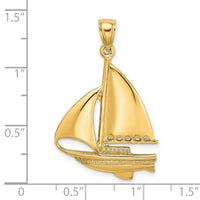 14K Polished Sailboat Charm-K7539