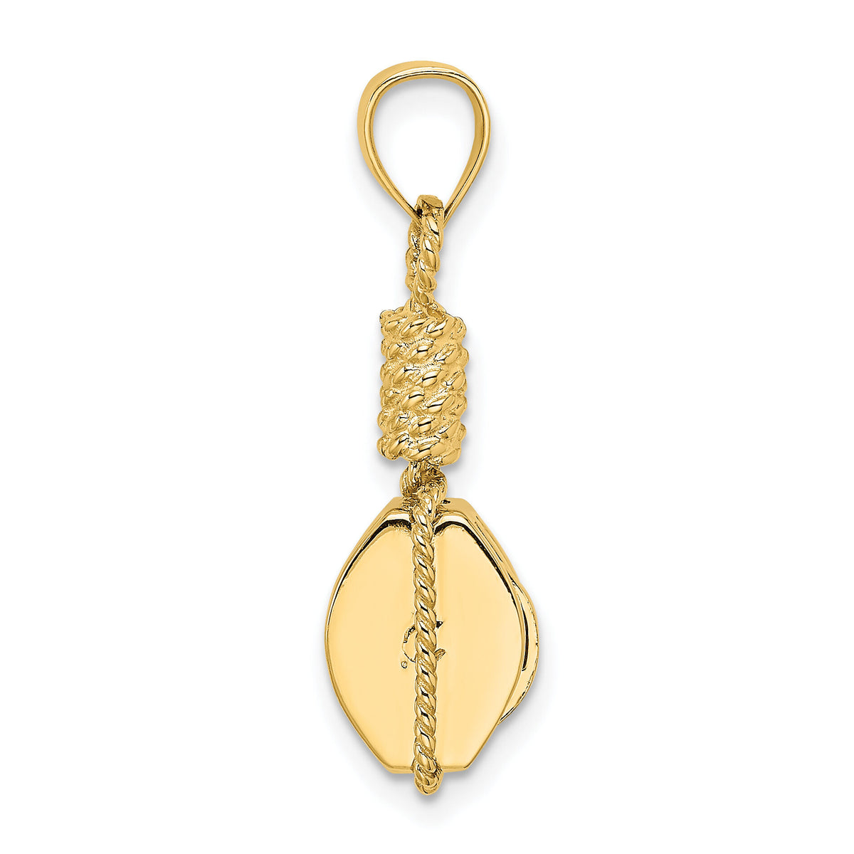 14K 3D Block Mariners Pulley Charm-K7540