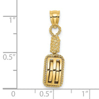 14K 3D Block Mariners Pulley Charm-K7540