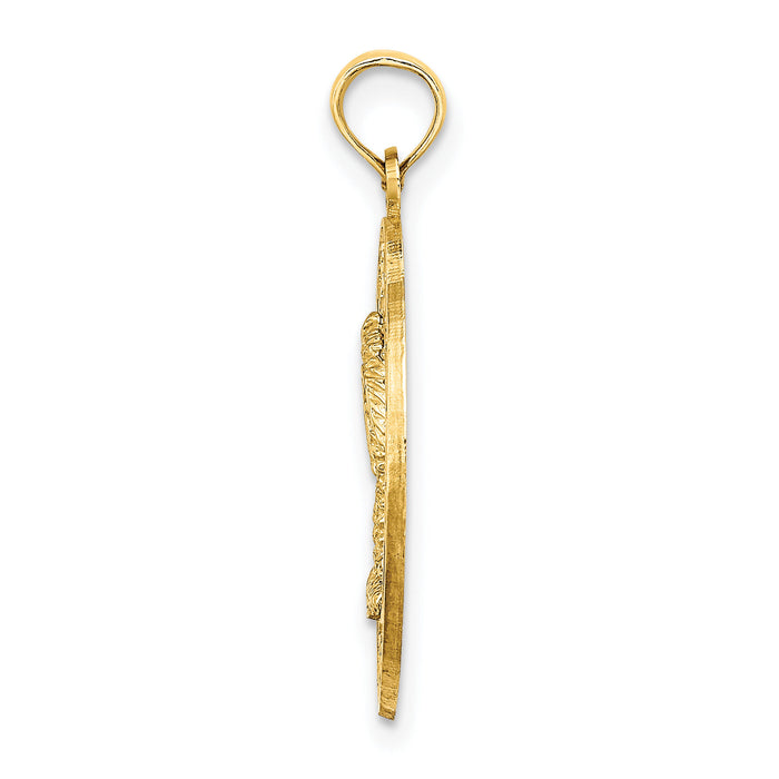 14K MYRTLE BEACH w/Palm Tree Circle Charm-K7543