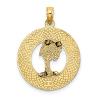 14K MYRTLE BEACH w/Palm Tree Circle Charm-K7543