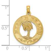 14K MYRTLE BEACH w/Palm Tree Circle Charm-K7543