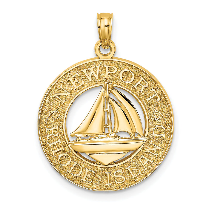 14K NEWPORT RHODE ISLAND w/ Sailboat Charm-K7547