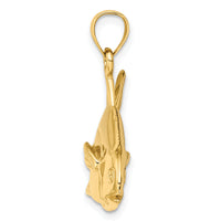 14K 3-D Polished Pompano Fish Charm-K7550