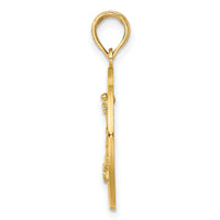 14K SAINT AUGUSTINE w/Lighthouse Circle Charm-K7554