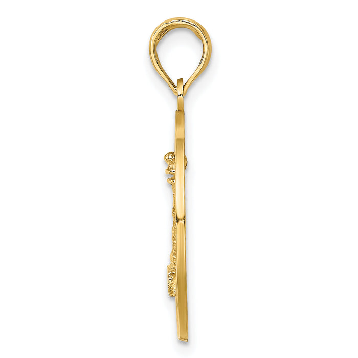 14K SAINT AUGUSTINE w/Lighthouse Circle Charm-K7554