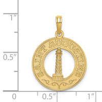 14K SAINT AUGUSTINE w/Lighthouse Circle Charm-K7554
