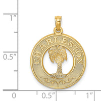 14K CHARLESTON Palm Tree Charm-K7555