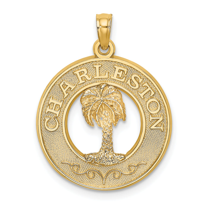 14K CHARLESTON Palm Tree Charm-K7555