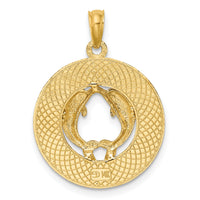 14K JAMAICA w/Dolphins Circle Charm-K7556