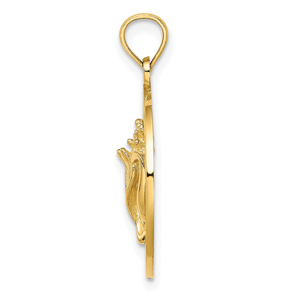 14K JAMAICA Circle w/ Conch Shell Charm-K7560