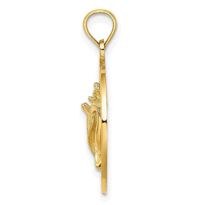 14K JAMAICA Circle w/ Conch Shell Charm-K7560