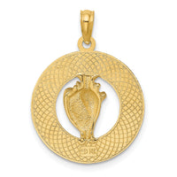14K JAMAICA Circle w/ Conch Shell Charm-K7560