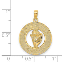 14K JAMAICA Circle w/ Conch Shell Charm-K7560