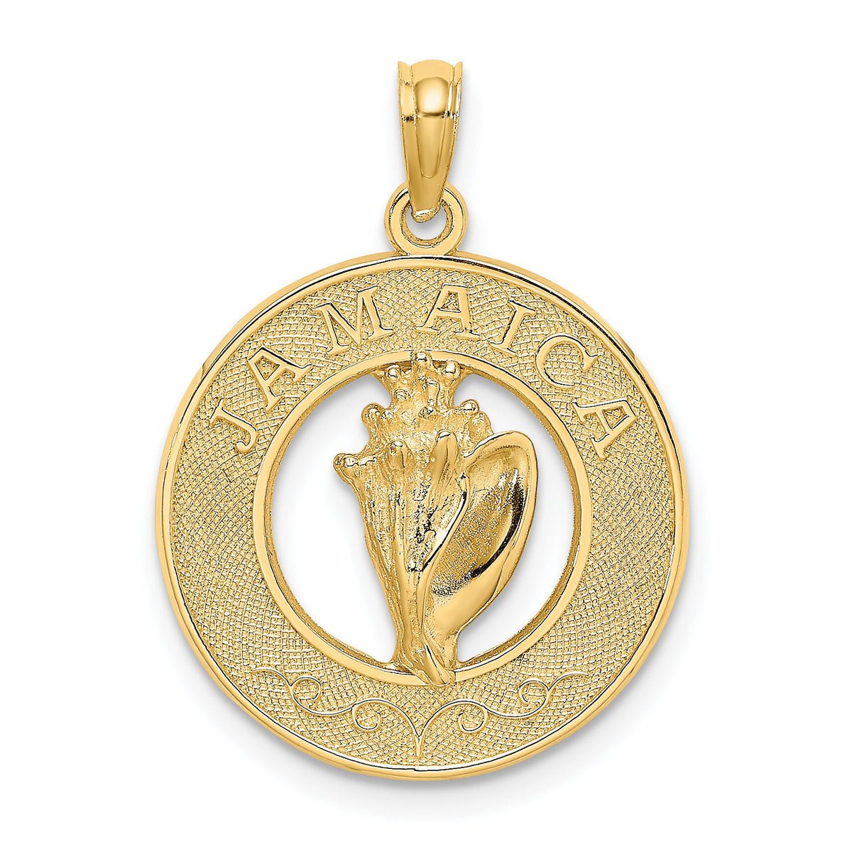 14K JAMAICA Circle w/ Conch Shell Charm-K7560