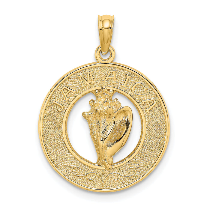 14K JAMAICA Circle w/ Conch Shell Charm-K7560
