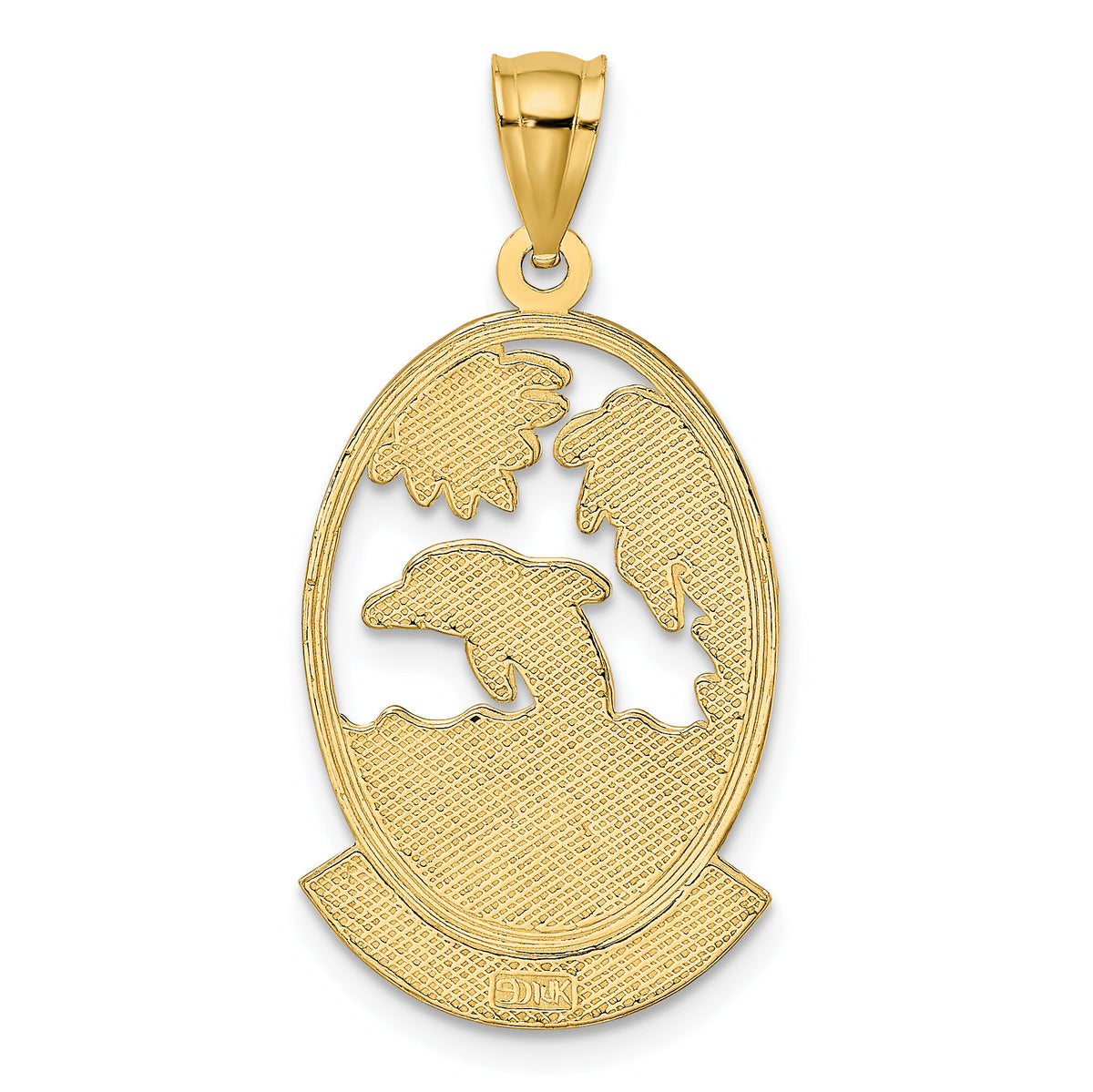 14K JAMAICA W/Dolphin Sunset Scene Charm-K7561