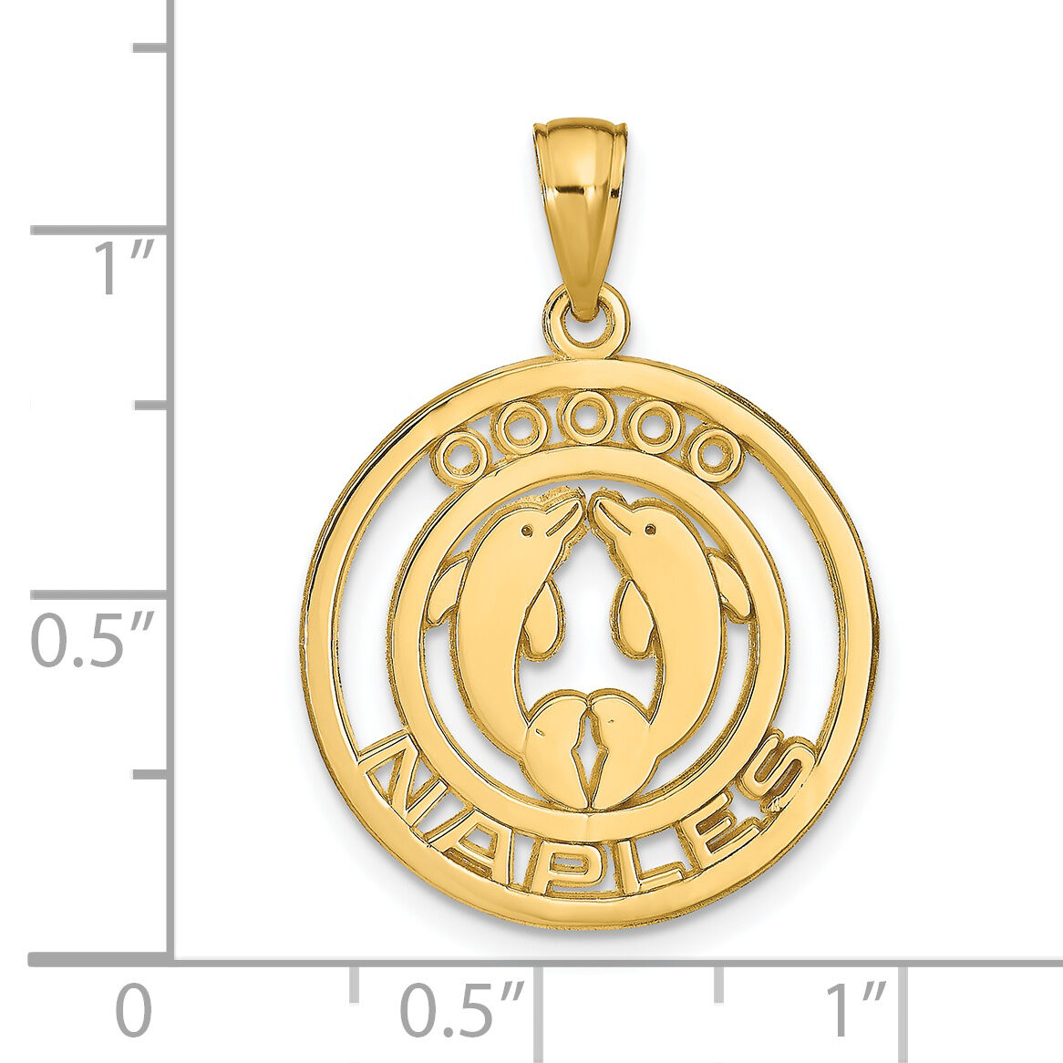 14k NAPLES Dolphins Pendant-K7566