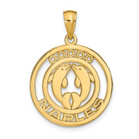 14k NAPLES Dolphins Pendant-K7566