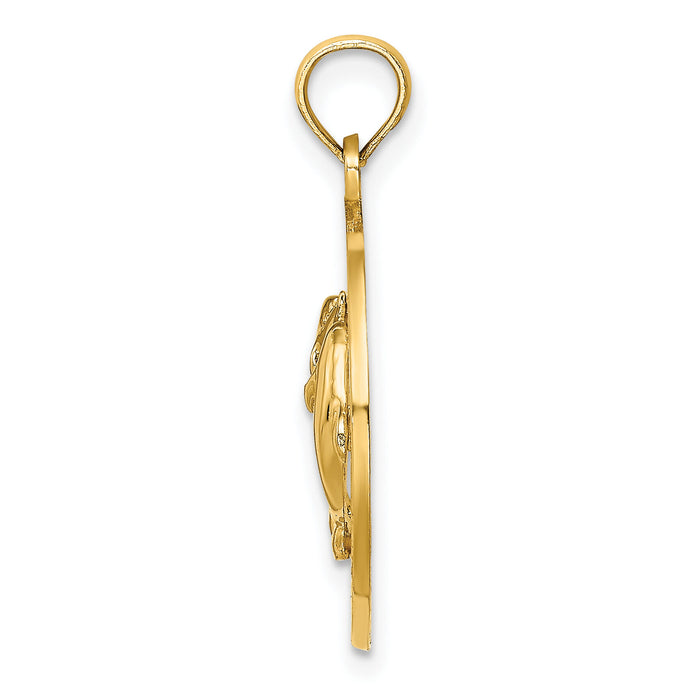 14K CANCUN w/Dolphin Circle Charm-K7569
