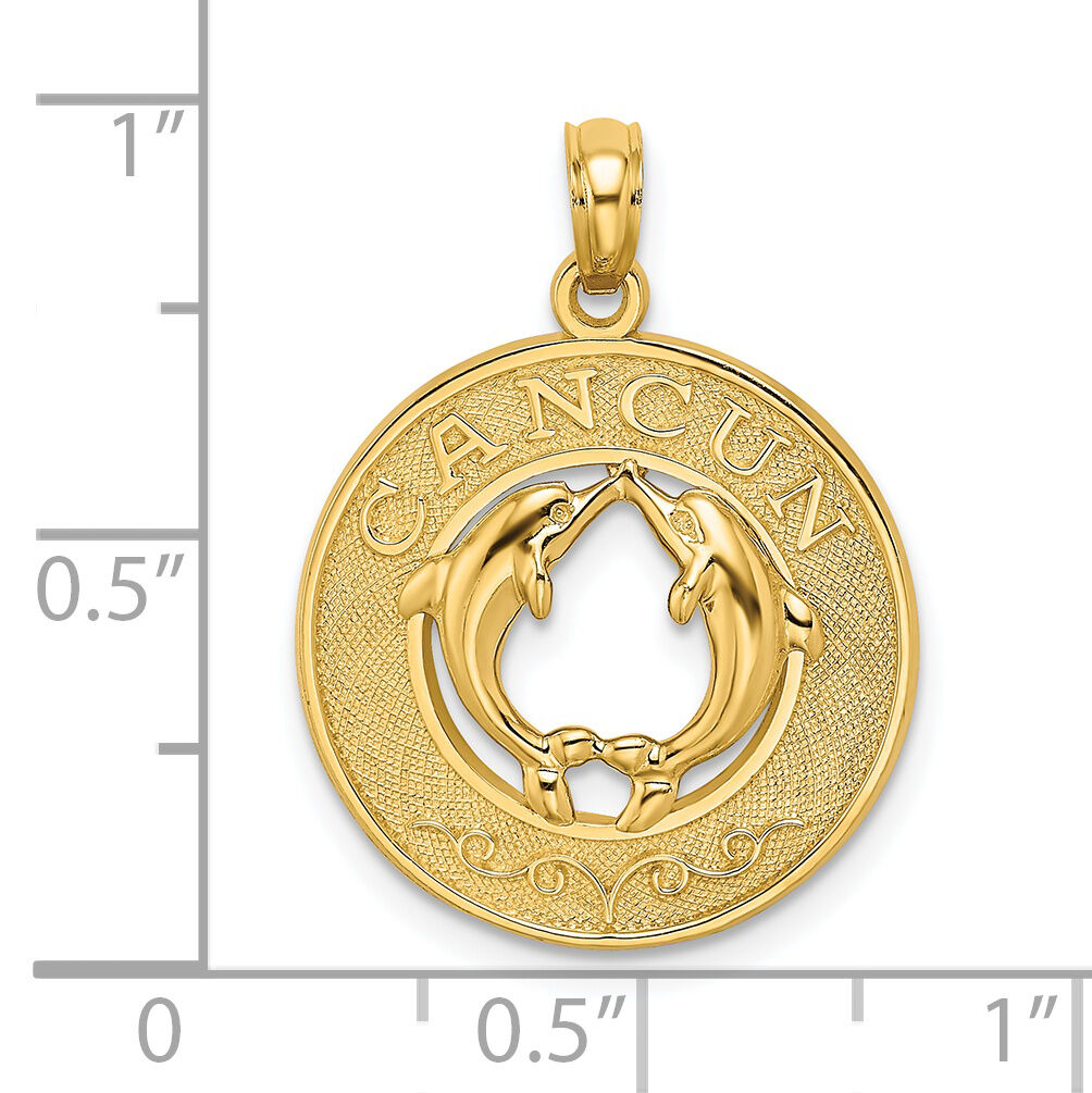 14K CANCUN w/Dolphin Circle Charm-K7569