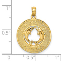 14K CANCUN w/Dolphin Circle Charm-K7569