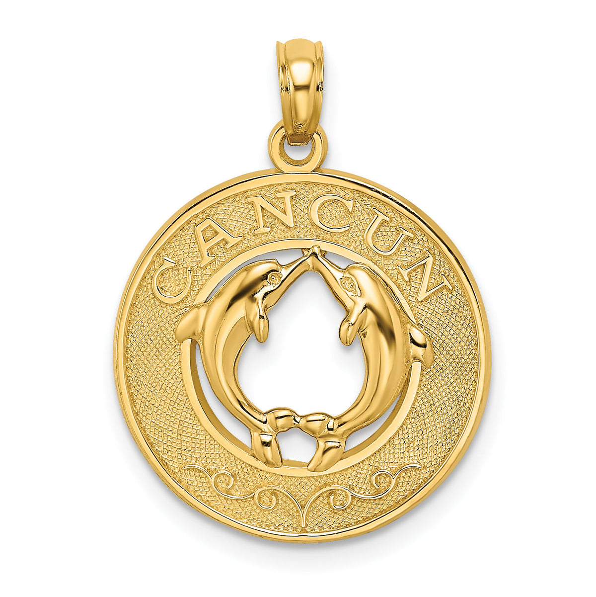 14K CANCUN w/Dolphin Circle Charm-K7569