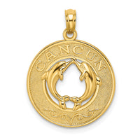 14K CANCUN w/Dolphin Circle Charm-K7569