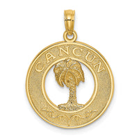 14K CANCUN w/Palm Tree Circle Charm-K7574