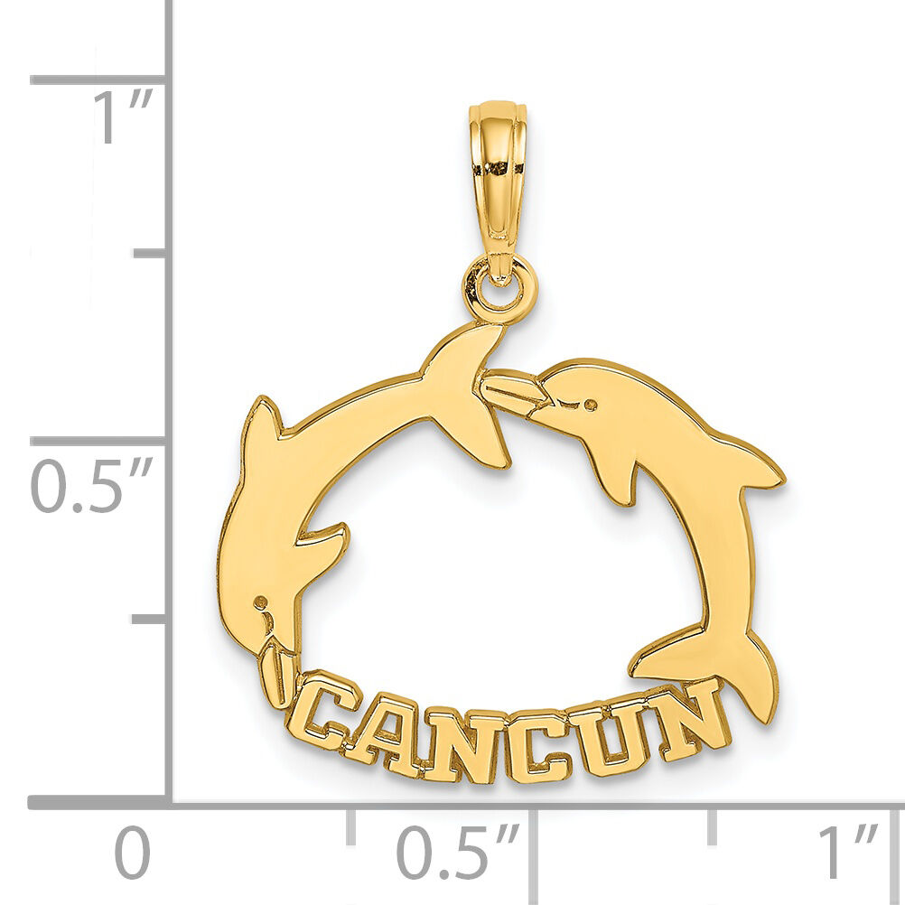 14K CANCUN w/ Double Jumping Dolphin Charm-K7585