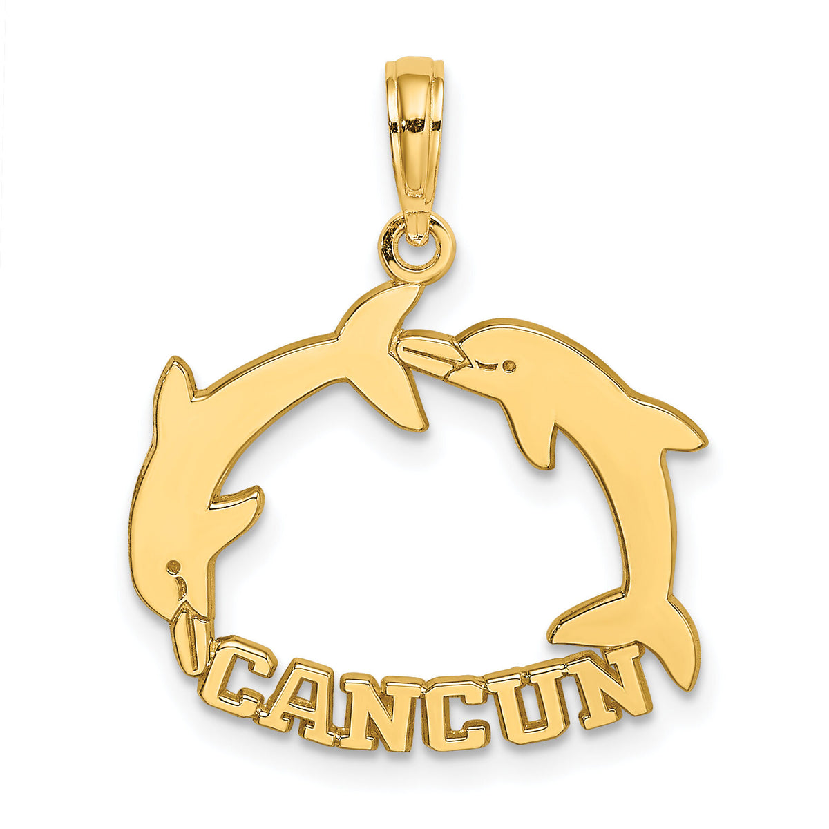 14K CANCUN w/ Double Jumping Dolphin Charm-K7585