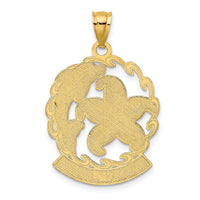 14K FLORIDA Starfish and Dolphin Wave Charm-K7589