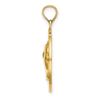 14K BONAIRE Circle w/ Dolphins Charm-K7592