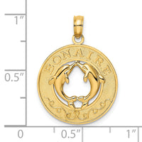 14K BONAIRE Circle w/ Dolphins Charm-K7592