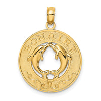 14K BONAIRE Circle w/ Dolphins Charm-K7592