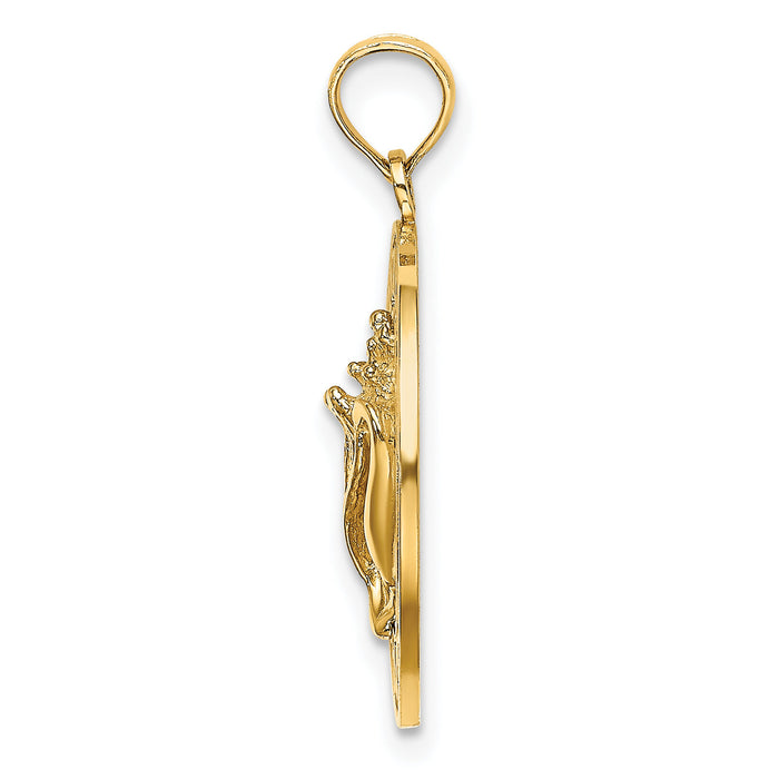 14K BONAIRE Circle w/ Conch Shell Charm-K7593