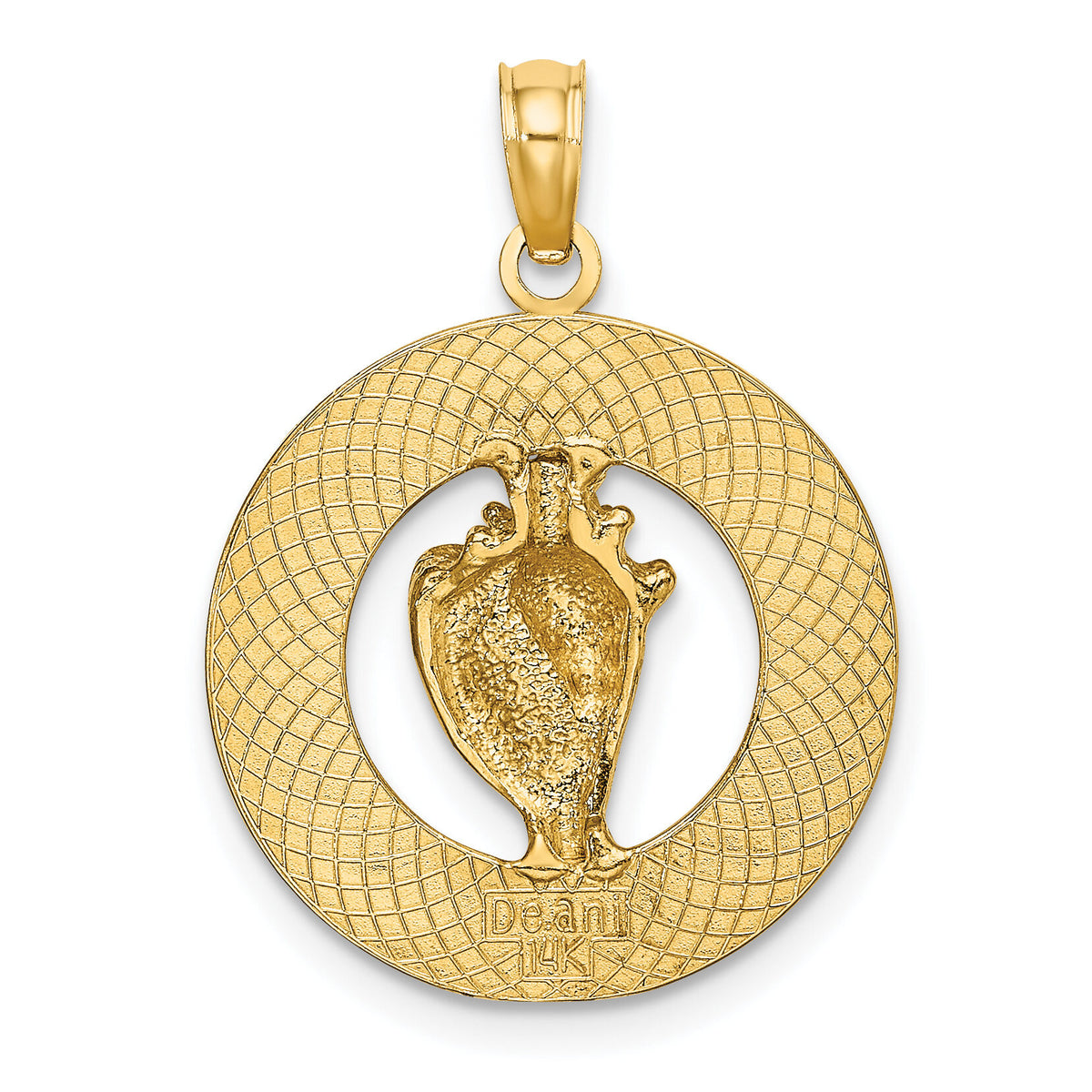 14K BONAIRE Circle w/ Conch Shell Charm-K7593