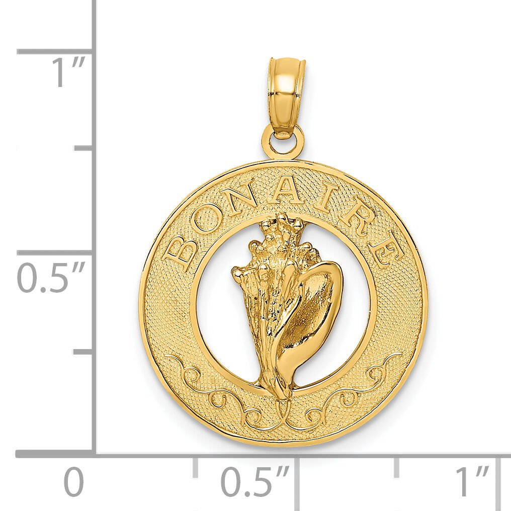 14K BONAIRE Circle w/ Conch Shell Charm-K7593