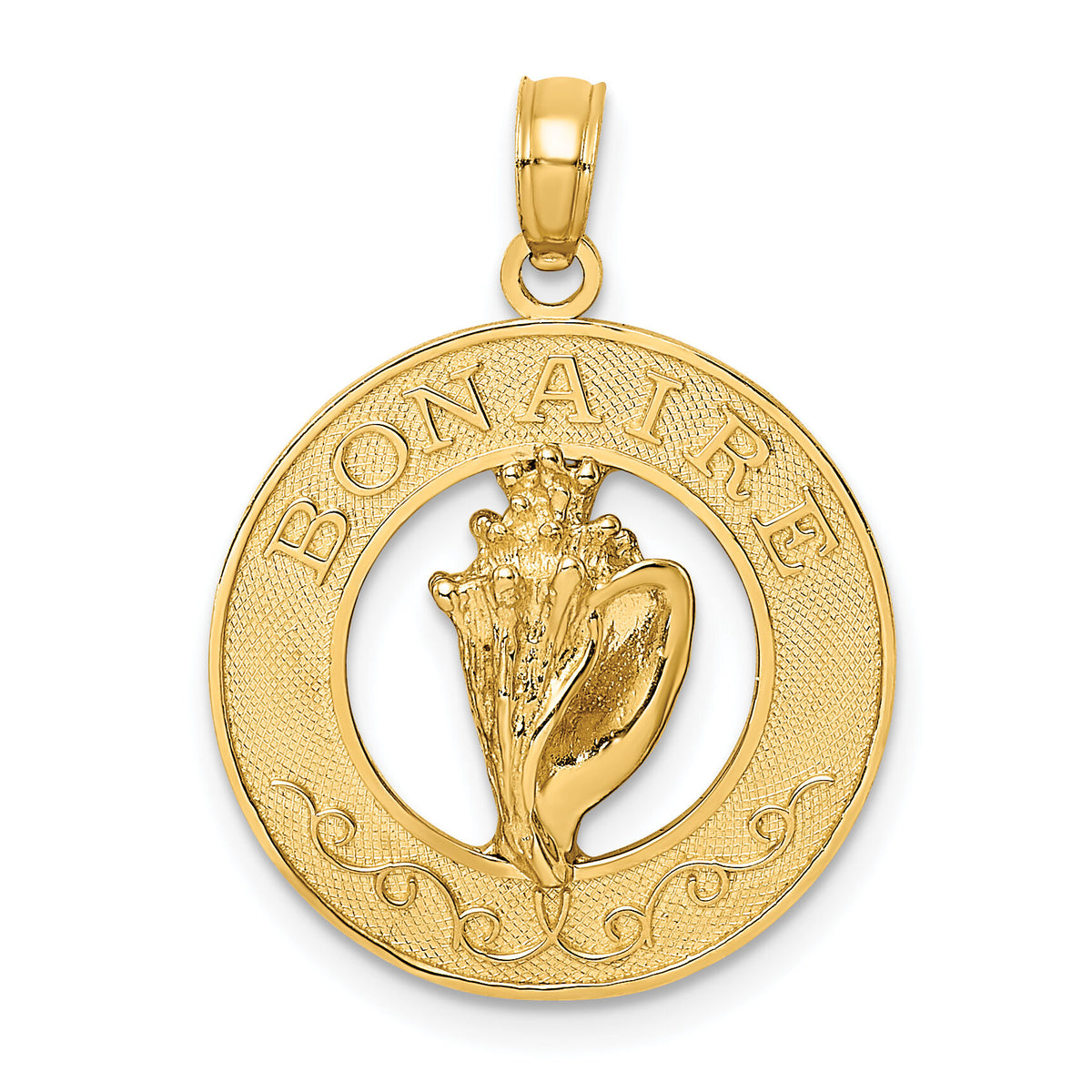 14K BONAIRE Circle w/ Conch Shell Charm-K7593