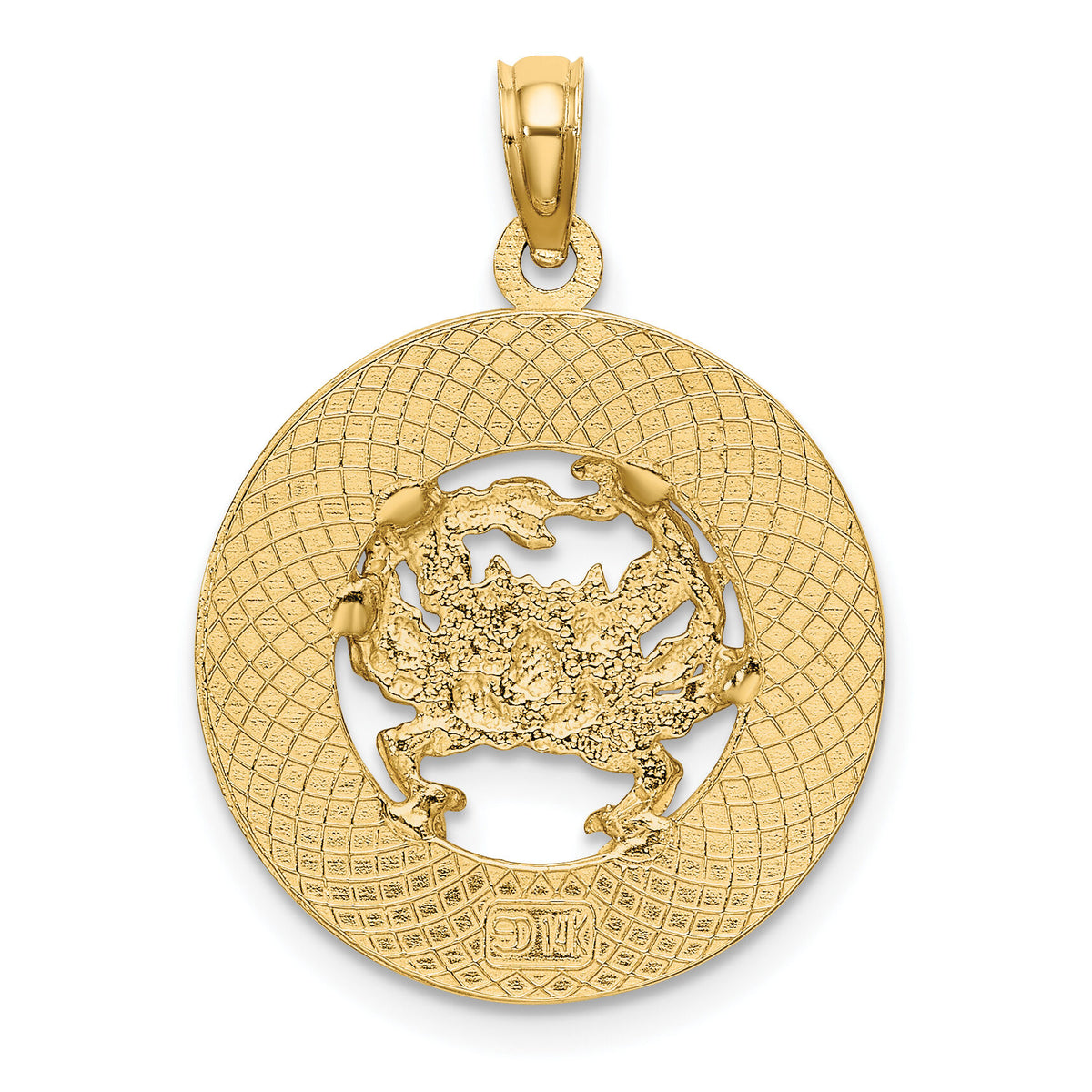 14K TURKS AND CAICOS Circle w/ Crab Charm-K7594